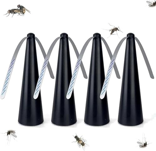 Paquete de 4 ventiladores repelentes de moscas para exteriores, uso exterior o interior, ventiladores de mosca para mesas, ventilador de mosca para patio, mantiene alejados las moscas y los insectos