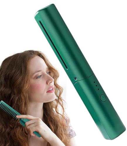 Piastra per capelli portatile, spazzola per lisciare i capelli senza fili