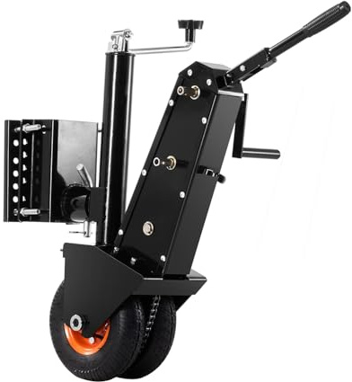 VEVOR Trailer Dolly, 500lbs Tongue Weight Capacity, 13 inch-23.2 inch Height Adjustable Trailer Mover Dolly, 9-inch Pneumatic Rubber Tire, Manual or Electric Wrench Drive, for Moving RV Trailer