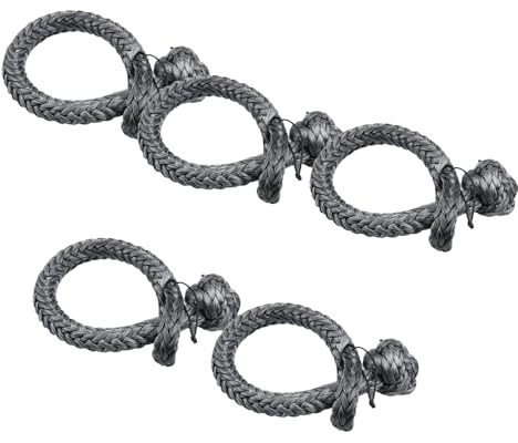 Blue Shark-UHMWPE Soft Shackles - Soft Connector - from 3mm to 8mm (5-Pack) (4mm）