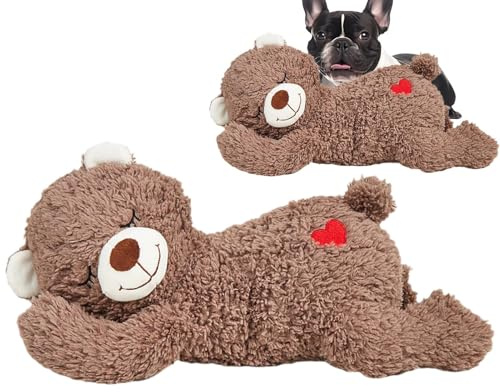 Luieonm Giocattolo lenitivo per cani, giocattolo per cuccioli di battito cardiaco, sollievo per animali domestici e calmante, morbido peluche che dorme per animali domestici, peluche battito