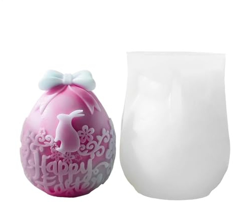 Moldes de huevo de Pascua de chocolate – Molde de resina para decoración de centro de mesa de primavera | Molde de silicona para huevos de Pascua 3D para hacer decoración estética del hogar