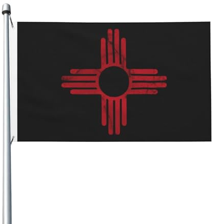 Bandera Pirata Símbolo Del Sol Zia De Nuevo México Sol Zia Amarillo Banderines Pancarta Con Ojales,Poliester Flag Para Decoración Exterior Fiestas 90X150Cm