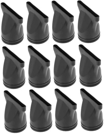 UKCOCO Ugello Per Asciugacapelli Dritto 12 Pezzi Nero 4,35-4,5 Cm Diametro in Pc Resistente Alta Temperatura Accessorio Professionale Per Parrucchieri Uso Salone e Casa