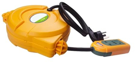 JOXLOVER Enrouleur de câble, Enrouleur de câble d'alimentation rétractable Automatique 3000 W, Tambour de câble télescopique, Alimentation électrique NM208 pour activités de Plein air