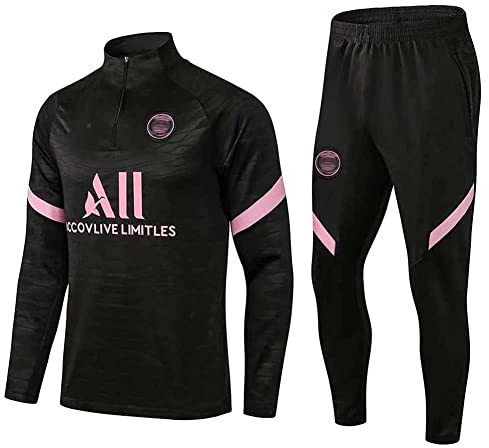 Paris Jersey Tracksuit Long Sleeve Jacket Spring and Autumn Jacket Football Uniform Men Women Black