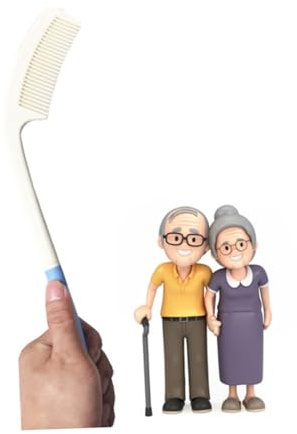VICASKY Peigne Incurvé Résistant en Plastique Ergonomique à Long Manche pour Cheveux et Adapté aux Personnes Âgées et Handicapées, pour Usage Quotidien