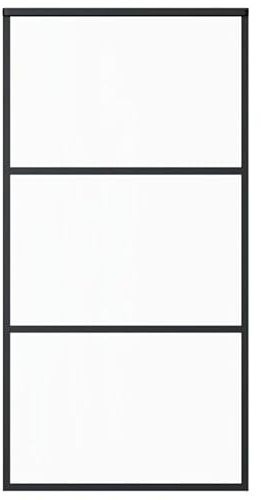 ESG-Glas Schiebetür 102x205 cm Schwarz mit Aluminiumrahmen – Moderne Raumtrennung für Wohnung und Büro – Langlebig und Sicher