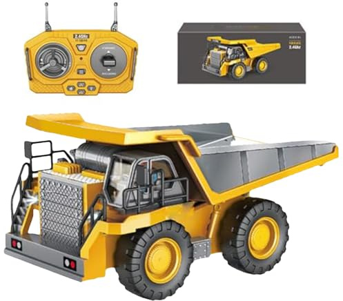 Remote Control Dump Truck,Construction Vehicle Truck Toys for 6+ Years Old - Battery-powered RC Construction Toy Vehicles with Lights/Sounds for Boys Outdoor Playing