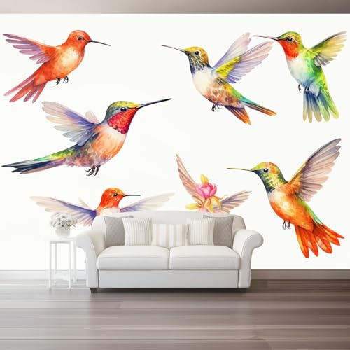 Surrealismo Carta da parati fotografica Colorati Uccelli Fiori, 200 x 140 cm Fotomurali Non Tessuto, Decorazione Poster Arte Murale Moderna per Casa Ufficio Camera Da Letto Soggiorno
