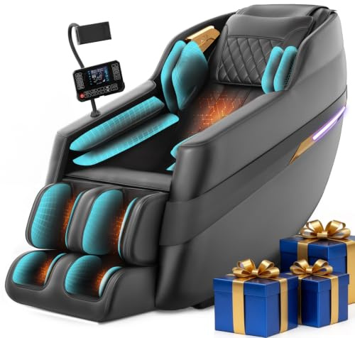 FURNIMAT 4D Full Body Massage Chair Zero Gravity SL-Track for Home, Shiatsu | 22 Programmes, 16 Airbags, 6 Techniques, Foot Massage, Heated, Body Scan, Voice control, No assembly, Back & Neck Pain