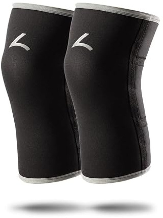 Reeva Powerlifting Knee Sleeves 7 mm – Ginocchiere taglia XL grigie, potenti ginocchiere per powerlifting, sollevamento pesi e fitness