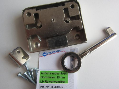 Metafranc Aufschraubschloß, Dornmaß 25 mm, rechts + links, 1 Stück, 340166
