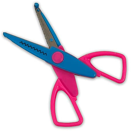 Childrens Pinking Scissor Zig Zag Cut Craft Scissors Kids Scissors Kids Craft Decorative Border Paper Cutting (1 Pair)