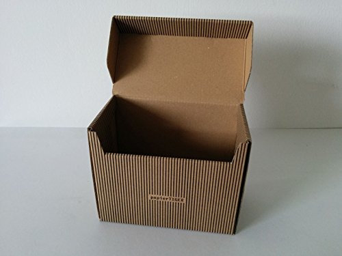 4 Papiertiger Karteikasten A5 Karton Streifendesign swbr faltbar passend für bis zu 300 Karteikarten