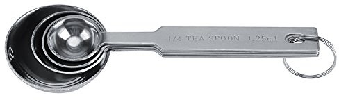 Juego de cucharas medidoras de acero inoxidable Fdit para medir ingredientes secos y líquidos Se ajusta en un tarro de especias o un juego colgante de 4