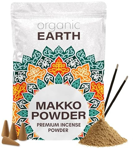 Organic Earth Makko Powder 4oz - High Grade Premium Powder Incense Burner Kit (for Making Cone and Coil Incense) - DIY Gift - Spiritual Kit