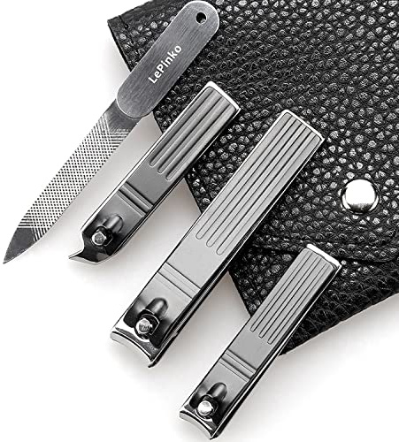 Tagliaunghie resistenti per podologi, per unghie spesse e incarnite, set di tagliaunghie per uomini, donne e anziani, in acciaio inox, 4 pezzi