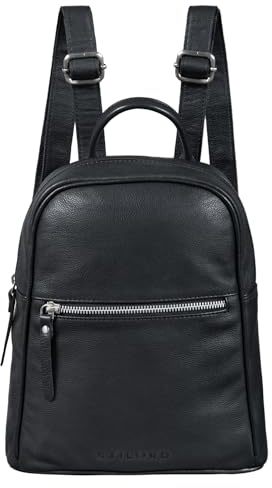STILORD Scarlett Vintage Rucksack Damen Klein Leder Rucksackhandtasche Lederrucksack für iPad & 10.1 Zoll Tablet Handtasche City Ausgehen Shopping Daypack Farbe:schwarz