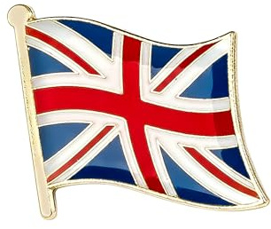 Union Jack British Flag Lapel Pin Badge – United Kingdom England UK Enamel Pin 1.9 x 1.6 cm – Patriotic Union Flag Souvenir