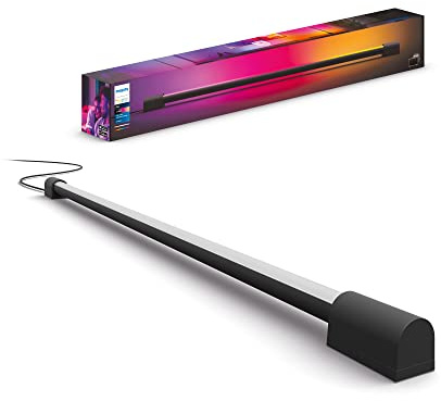Philips Hue Compact Smart Light Tube, Black - White and Color Ambiance LED Color-Changing Light - 1 Pack - Sync with TV, Music, and Gaming - Requires Bridge and Sync Box - Control with App or Voice