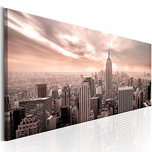 B&D XXL Acrylglasbild New York 135x45 cm 1 Teilig Wandbild auf Acryl Glasbilder Kunstdruck Moderne Acrylglas Platte Wanddekoration Geschenke Heimdekoration Glasbild NY City Stadt d-B-0081-k-d