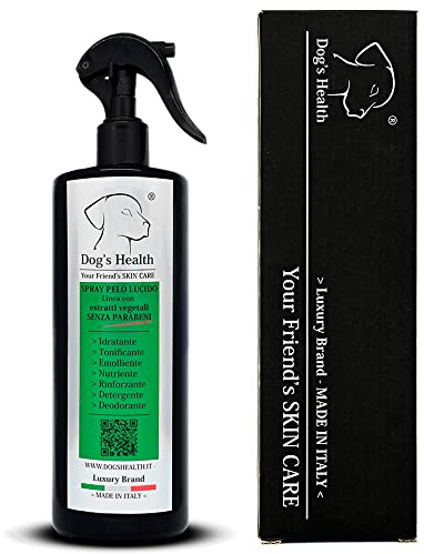 Hundspray glänsande hår för daglig borstning före och efter promenaden, hud/hår återfuktat, mjukt doftande med Aloe Vera och organisk-vegetabilisk neemolja 500ml ● Dog's Health ®