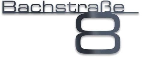 Metzler Hausnummer Anthrazit, individueller Schriftzug Edelstahl, Hausnummernschild, Straßenschild, Wunschstraßenname und Hausnummer, RAL7016, Rostfrei & Wetterfest, Made in Germany, Länge: 600 mm