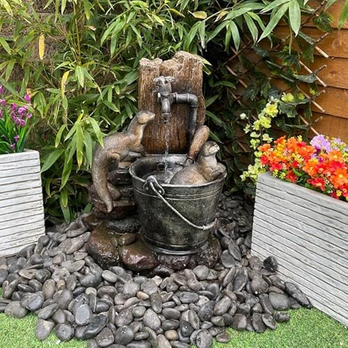 Tranquillity Otters at Tap Animal Mains Powered Water Feature,Waterfall, Water Fountain, Garden Decoration, Garden Feature