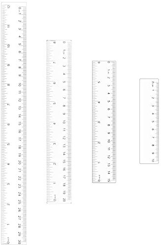 4er Pack Kunststoff Lineal, 10cm 15cm 20cm 30cm Lineal Transparent Flexibel Präzision Lineal Messwerkzeug für Schule Büro Zuhause(4, 6, 8, 12 Zoll)
