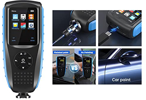 KIRANDY VC300 Thickness Gauge for Car Paint Tester Coating Meter With LCD Backlight Ultra-precise 0.1micron/0-1300 Fe and NF (Color : VC300)