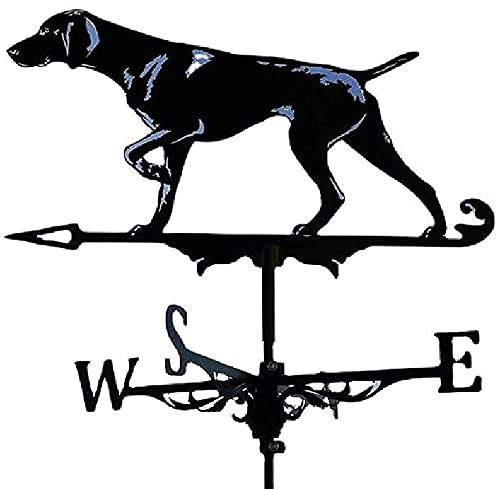 Segnavento da Giardino Segnavento Aereo Azienda Agricola Durevole Tempo Meteo Stradale Acciaio Dog Weatherane Tetto Tetto Strumenti di Misurazione, Nero