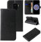 LBH Handy Hülle für Samsung Galaxy S9 Case Handytasche Schmetterling Blumen Flower Standfunktion Schutzhülle Magnet Rundum Schutz 360 Grad Flipcase Cover Schwarz