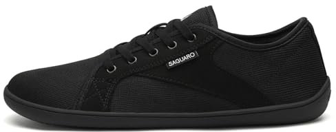 SAGUARO Scarpe Barefoot Uomo Donna Knit Scarpe Minimaliste Traspiranti Casual Scarpette a Piedi Nudi Antiscivolo Calzature da Palestra per Camminata Corsa Trail Marche, Luck Ⅰ, Nero Petrolio, 44 EU