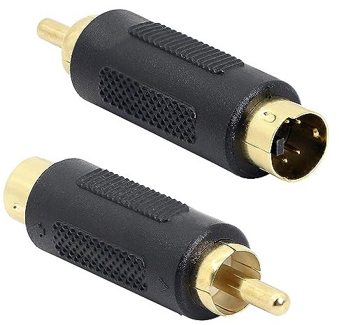 Traovien S-Video Male to RCA Male Adapter 4 PIN Composite Cable Adapter Suitable for Micro Phones and Audio Equipment and More(2Pcs) (4pin Male/RCA Male)