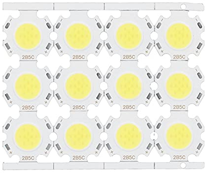Spacnana 12 Stück 5 W Power-LED-Chips 15-17 V LED-Lampenperlen COB-Lichtemitterkomponente für DIY-Scheinwerfer Downlight-Deckenlampe (Weiße Beleuchtung)