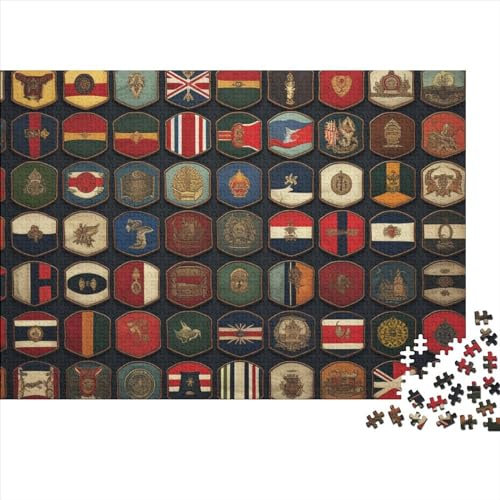Puzzle 1000 Teile Für Erwachsene, Puzzle Flaggen der Welt, Klassische Puzzle Teenager Jungen Mädchen Puzzle DIY Einzigartiges Geschenk Intellektuelles Spiel 1000pcs (75x50cm)