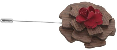 GALPADA Holz Anstecknadel für Jacken aus Amerikanischem Schwarznuss Holz Dekorative und Praktische Brosche mit Stabilem Stecker Elegante Hölzerne Boutonnière für Herrenmode bei Hochzeiten