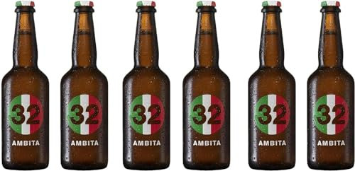 32 Via dei Birrai – AMBITA com’è l’Italia nel mondo - birra artigianale ad alta fermentazione, Non Filtrata, Non Pastorizzata – birra chiara monoluppolo 100% italiana - 6 bottiglie da 50cl 4.5% vol.