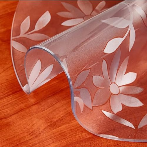 GYYFQH Tischfolie Matt Rund，Tischfolie Transparent Matt Rund，Tischfolie Mattiert，Mattierte PVC-Tischdecke，Geeignet Für Tischplatten Aus Holz, Marmor, Hochglanz Und Glas(1.5mm,65cm)