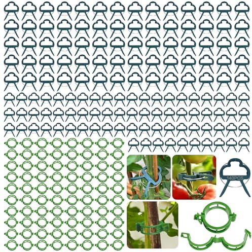 YeahBoom 220 Stück Pflanzenclips,Pflanzenstützclip für Kletterpflanzen,Pflanzenklammern,Pflanzenhalter,Pflanzenklammern für Tomaten, Rosen, Gurken und andere Rankpflanzen,Rankhilfe für Pflanzen