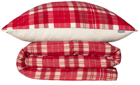Schiesser Bettwäscheset Morris - Feinbiber - 2-teilig - 135 x 200 cm - Rot