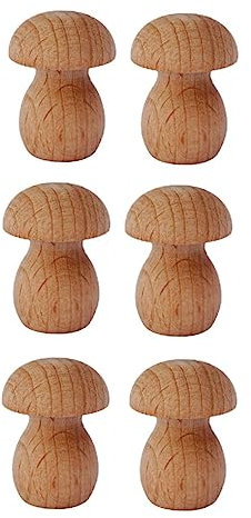 ULDIGI 6stücke Mini Unbemalter Holz Pilz Mikro Landschaftsschmuck Mini Ornament Holz Pilz Modell Diy Handwerk Bonsai Dekoration Naturmaterialien Junge Mädchen Kreativität Heimdekor Unverz