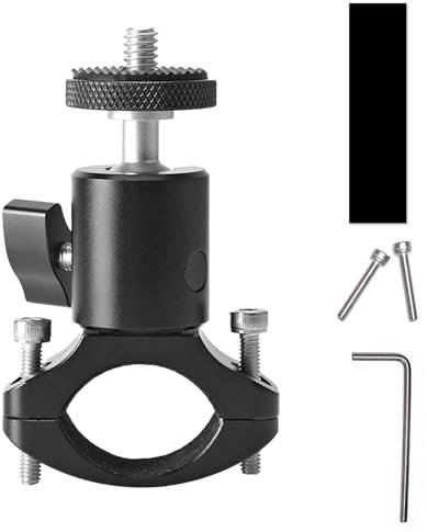 Support Universel de Guidon pour Caméra de Sport en Aluminium - Rotation à 360 Degrés pour Vélo et Moto, Sangle de Fixation Tube, Adaptateur de Montage (Regular model)