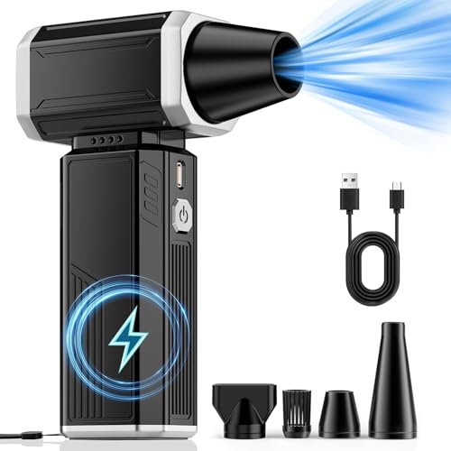 Electric Air Duster Elektrische Staubgebläse, 180000 U/min Compressed Air Duster USB Wiederaufladbar Druckluftspray Cordless PC Reinigungsset Akku mit großer Kapazität für Laptop Auto Sofa
