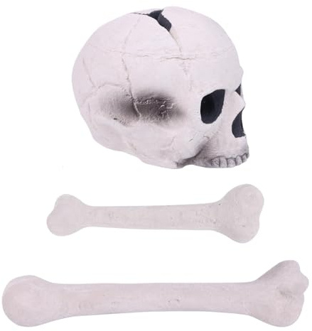 Totenkopf-Feuerstelle – Totenkopf-Feuer-Outdoor-Dekoration, erschreckender Totenkopf-Holzscheit, dekorative Totenköpfe, hitzebeständige Feuerstelle, Totenkopf-förmige Steine, Outdoor-Dekoration