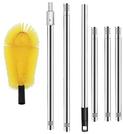Tuxxjzm Herramientas telescópicas para la limpieza de canalones, limpiadores de canalones de suelo - Limpiador de canalones con cabezal flexible - Limpieza segura y duradera de canalones para suciedad