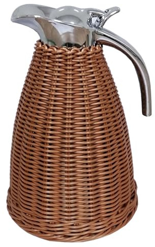 Caraffa Termica Per Caffè In Acciaio Inossidabile, Caraffa Termica Sottovuoto A Doppia Parete, Caraffa Termica In Rattan(Color:1)