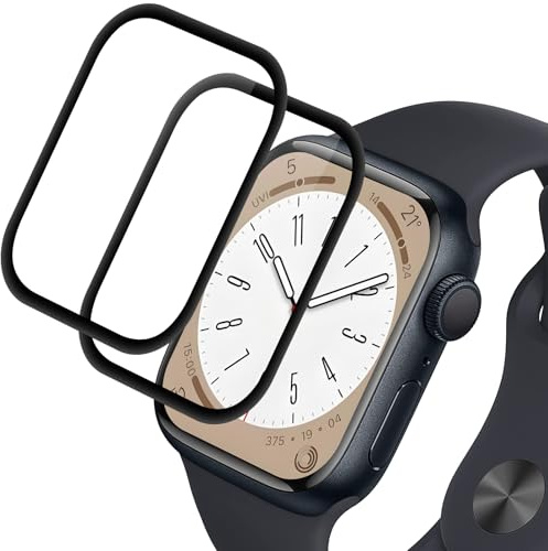 Supershieldz Protector de Pantalla para Apple Watch Series 9/8/7 45mm, Cristal Templado Dureza 9H, Vidrio Templado 3D Cobertura Completa, Anti Arañazos HD Protección Film, Sin Burbujas - 2 Piezas