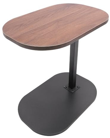 UYRTOY Table Appoint Canapé,Table D'appoint de Type C Petite Table Basse Portable Canapé Table Petite Table pour Ordinateur Portable 45 * 80cm,pour Le Salon,Le Bureau,Le Balcon (Brun Noyer)